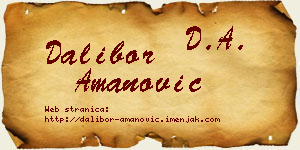 Dalibor Amanović vizit kartica
